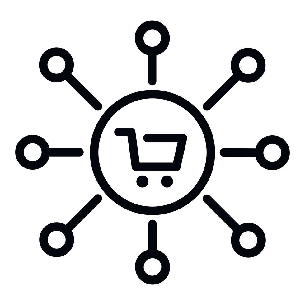 Shop cart company scheme icon, outline style vector