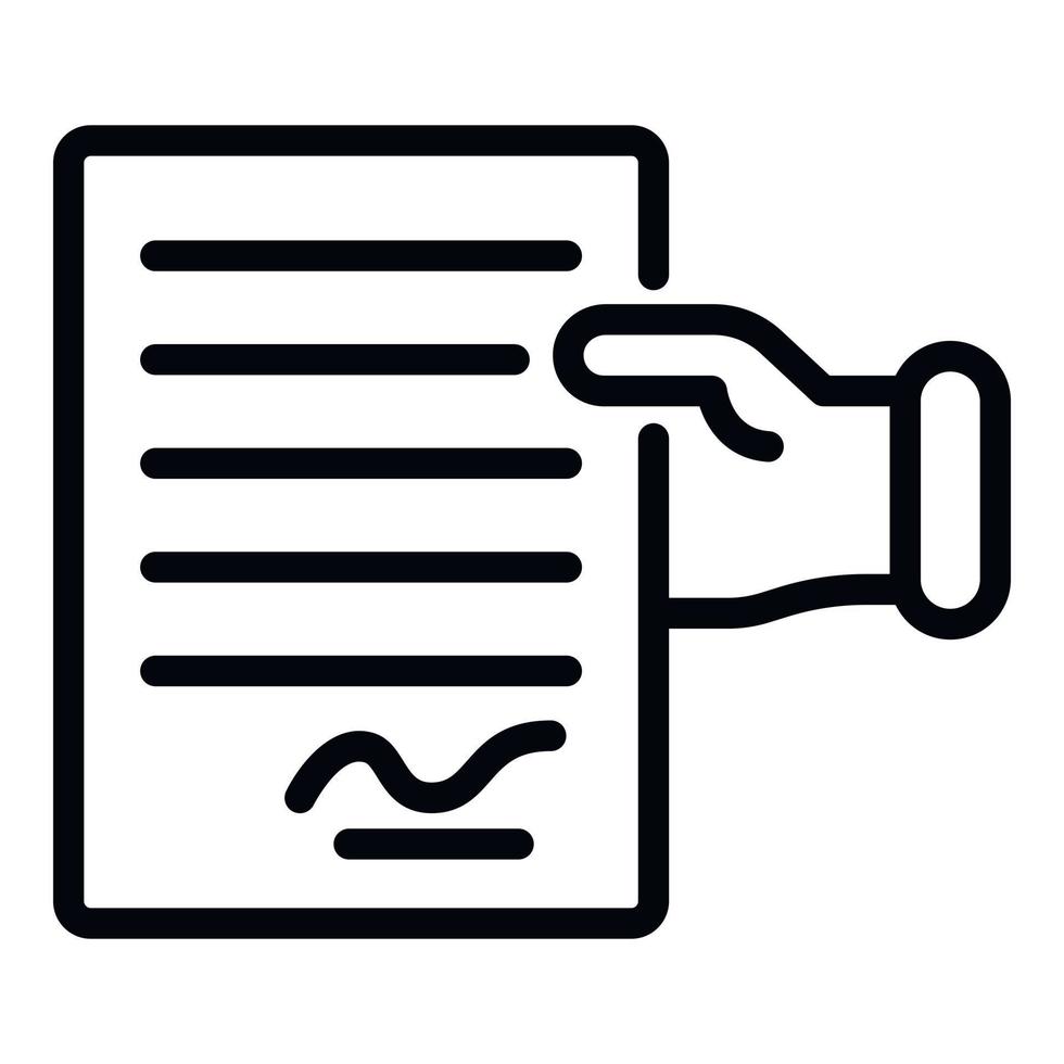 Take divorce paper icon, outline style vector