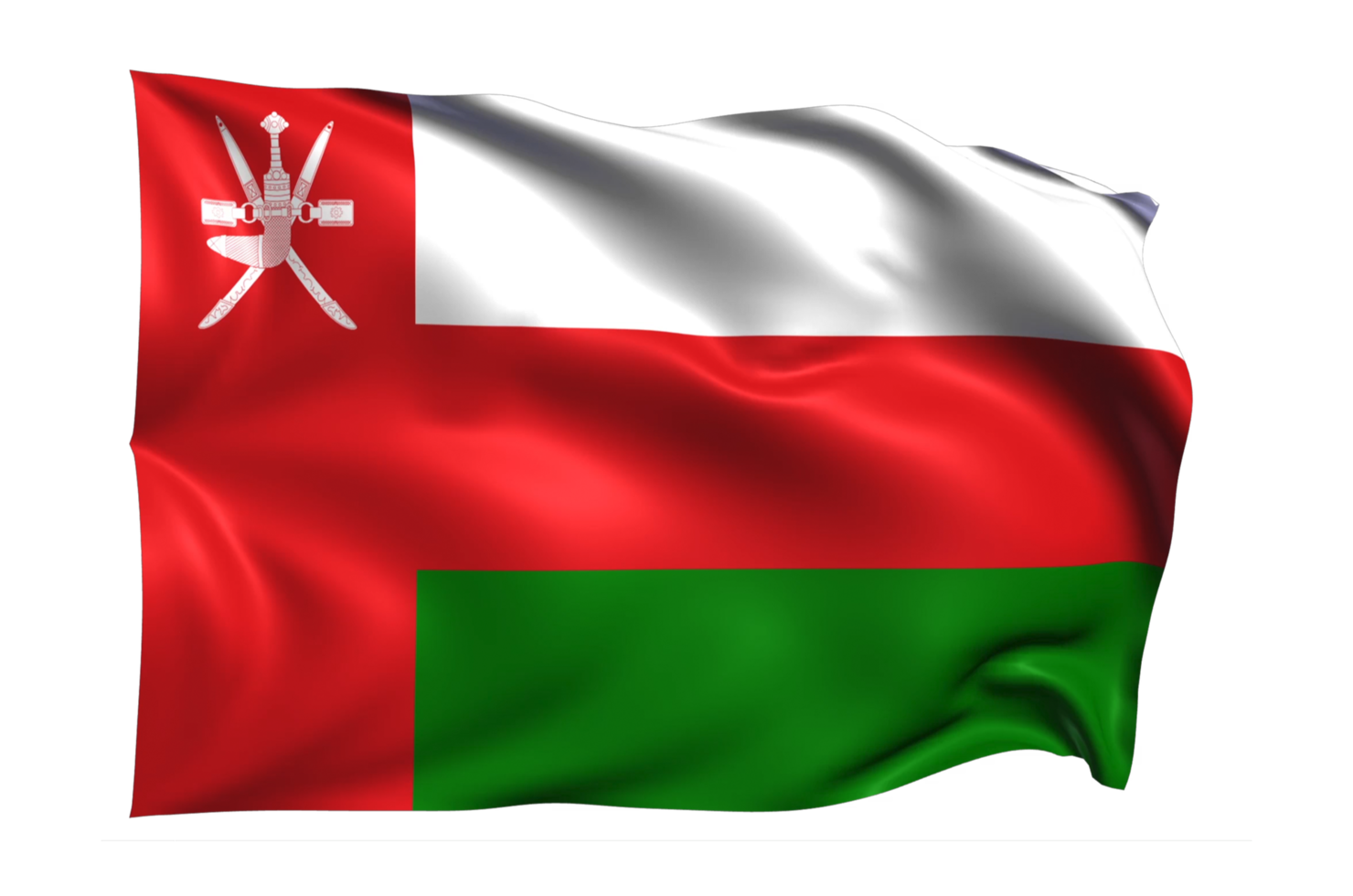 oman agitant le drapeau fond transparent réaliste png