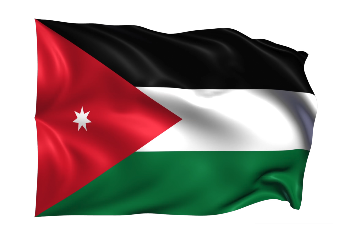 Jordan Waving flag Realistic Transparent Background png