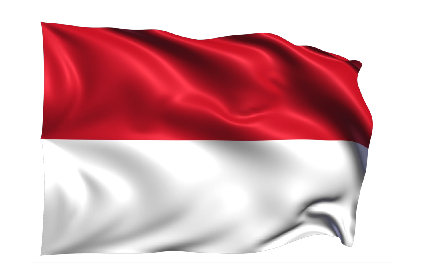 Monaco Waving flag Realistic Transparent Background png