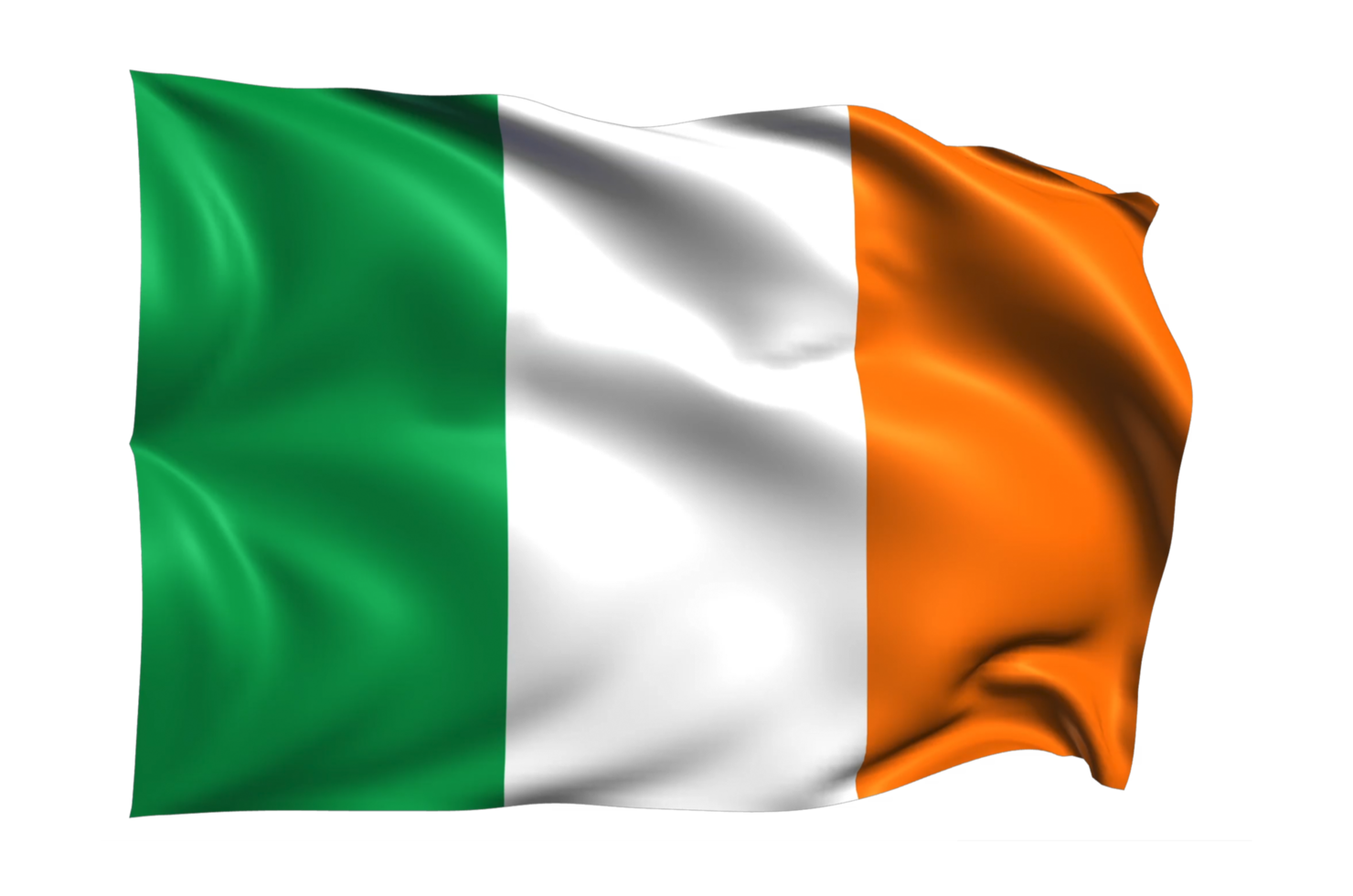 irland wehende flagge realistischer transparenter hintergrund png