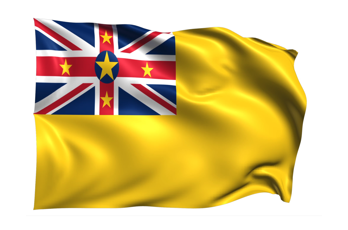 Niue Waving flag Realistic Transparent Background png