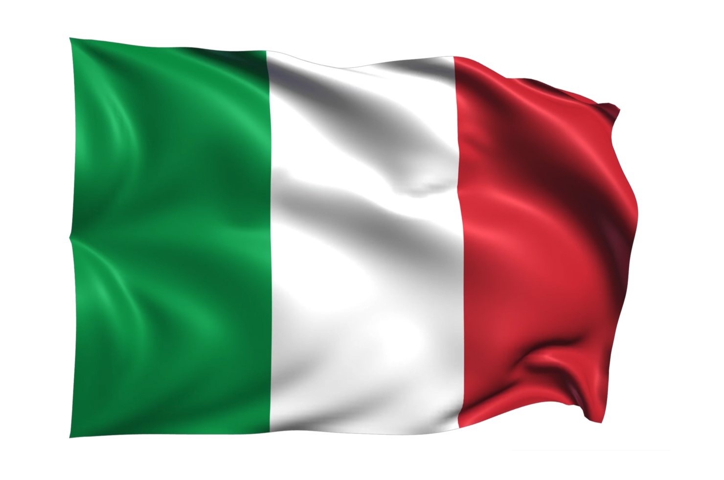 Italy Waving flag Realistic Transparent Background png