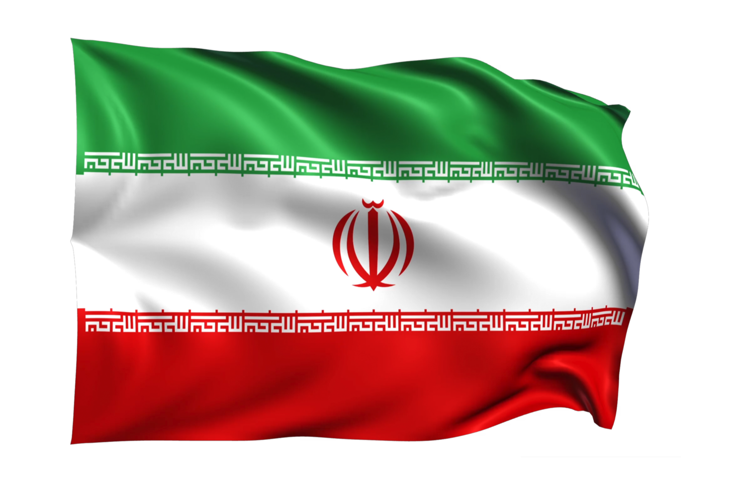 Iran Waving flag Realistic Transparent Background png