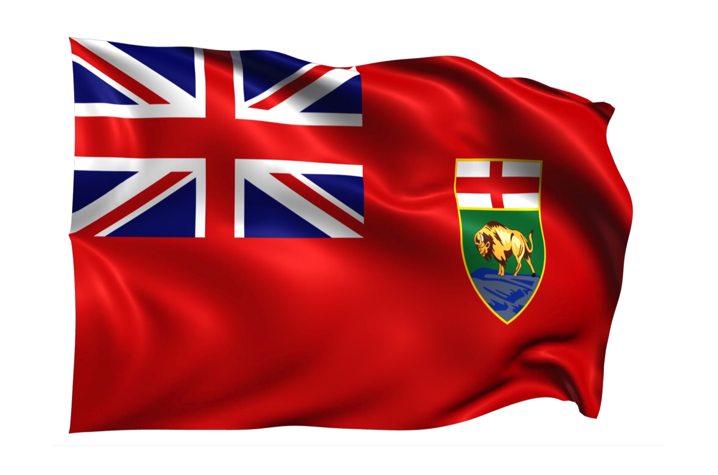 manitoba vinka flagga realistisk transparent bakgrund png