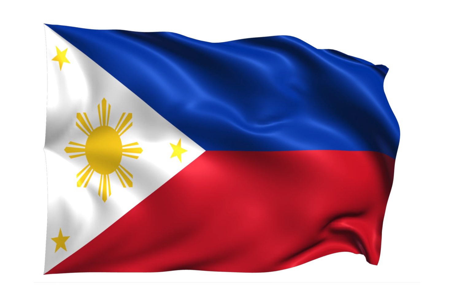 Philippines Waving flag Realistic Transparent Background png
