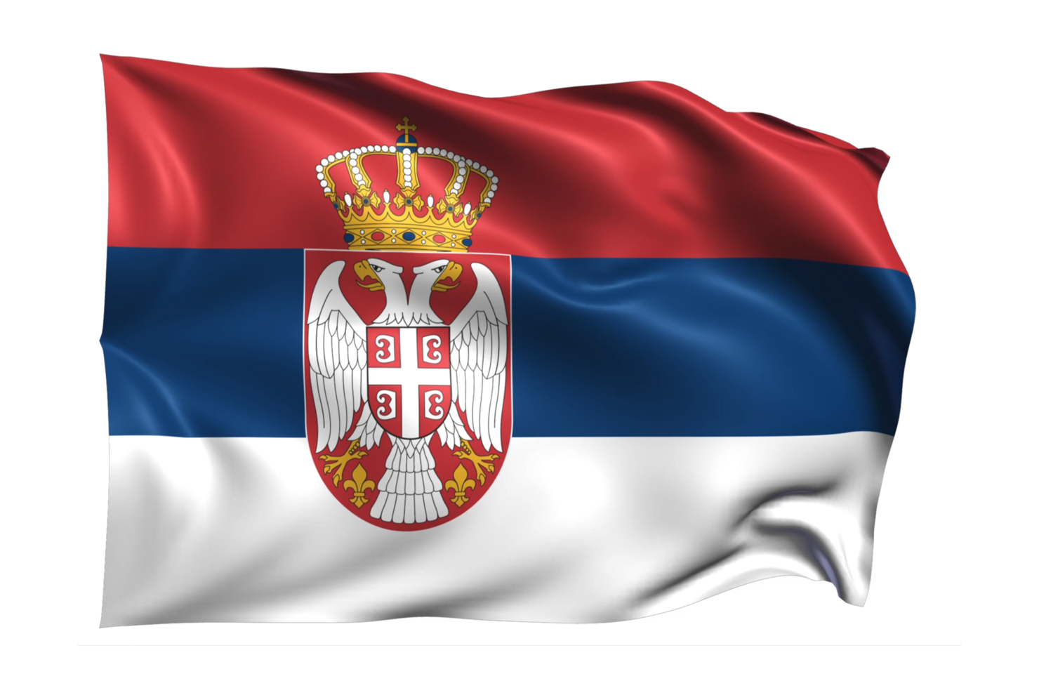 Servië golvend vlag realistisch transparant achtergrond png