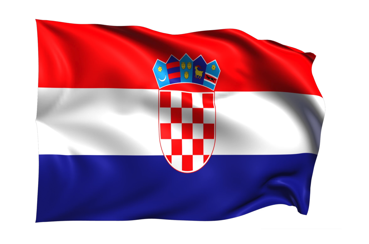 Croazia agitando bandiera realistico trasparente sfondo png