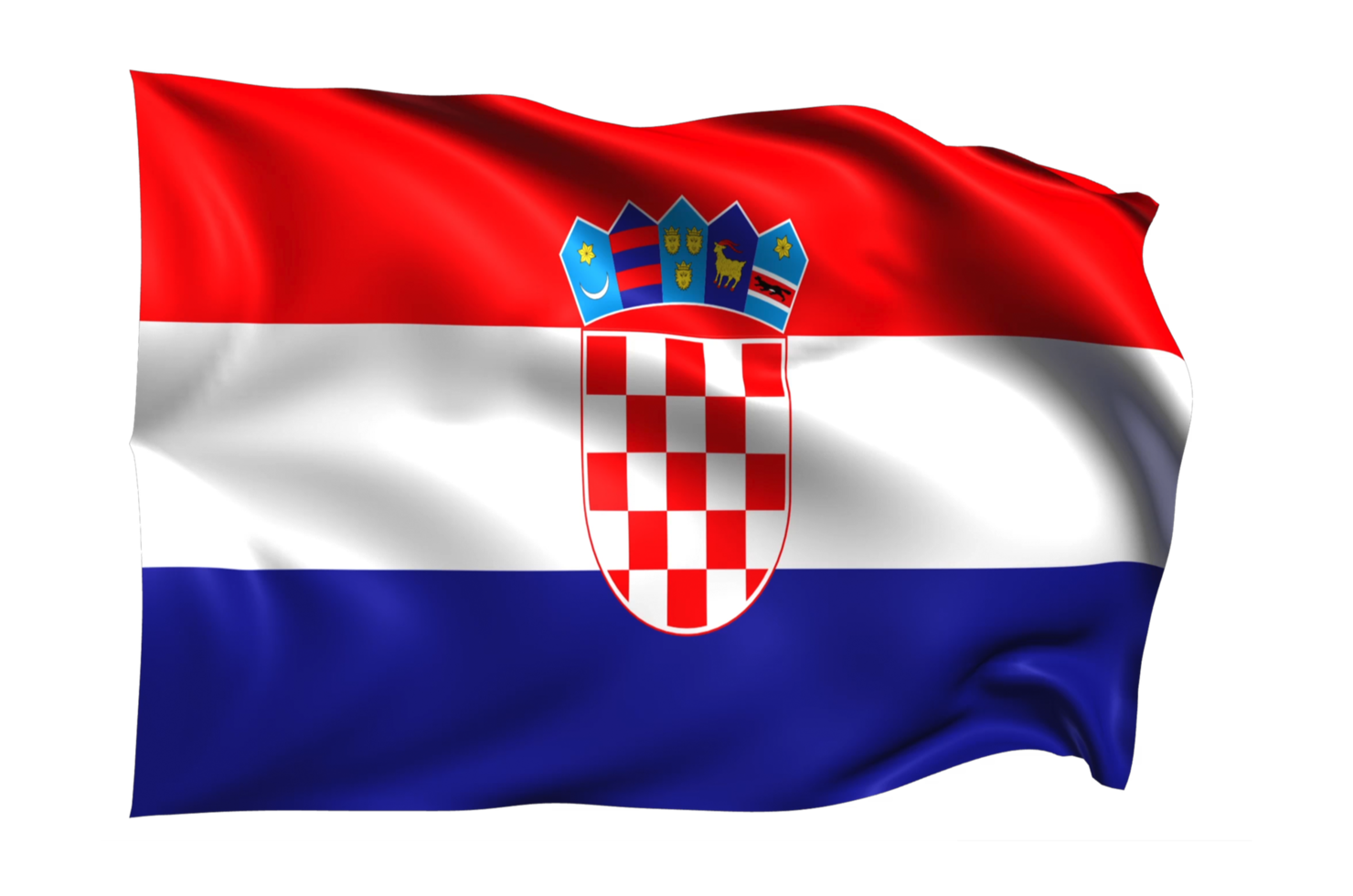 Croatia Waving flag Realistic Transparent Background png