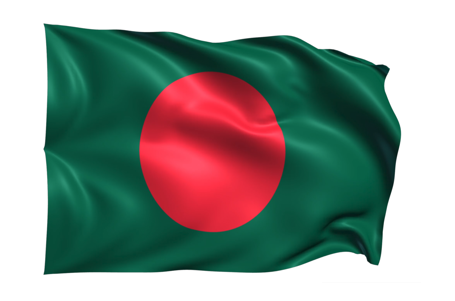 Bangladesh Waving flag Realistic Transparent Background png