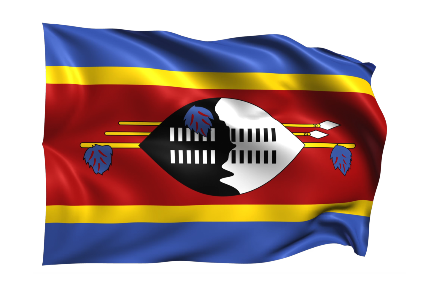 swasiland wehende flagge realistischer transparenter hintergrund png