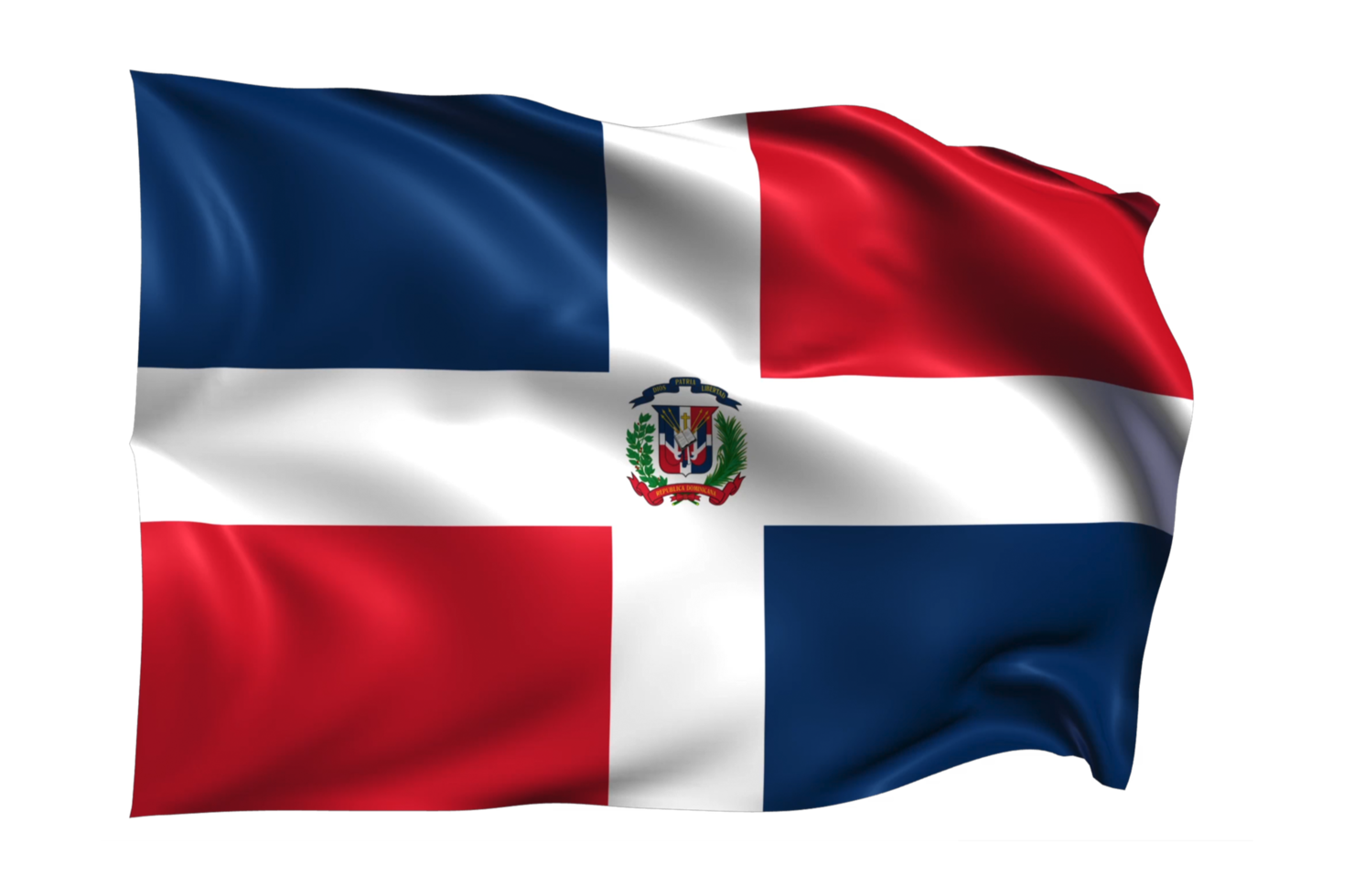 república dominicana agitando bandeira fundo transparente realista png