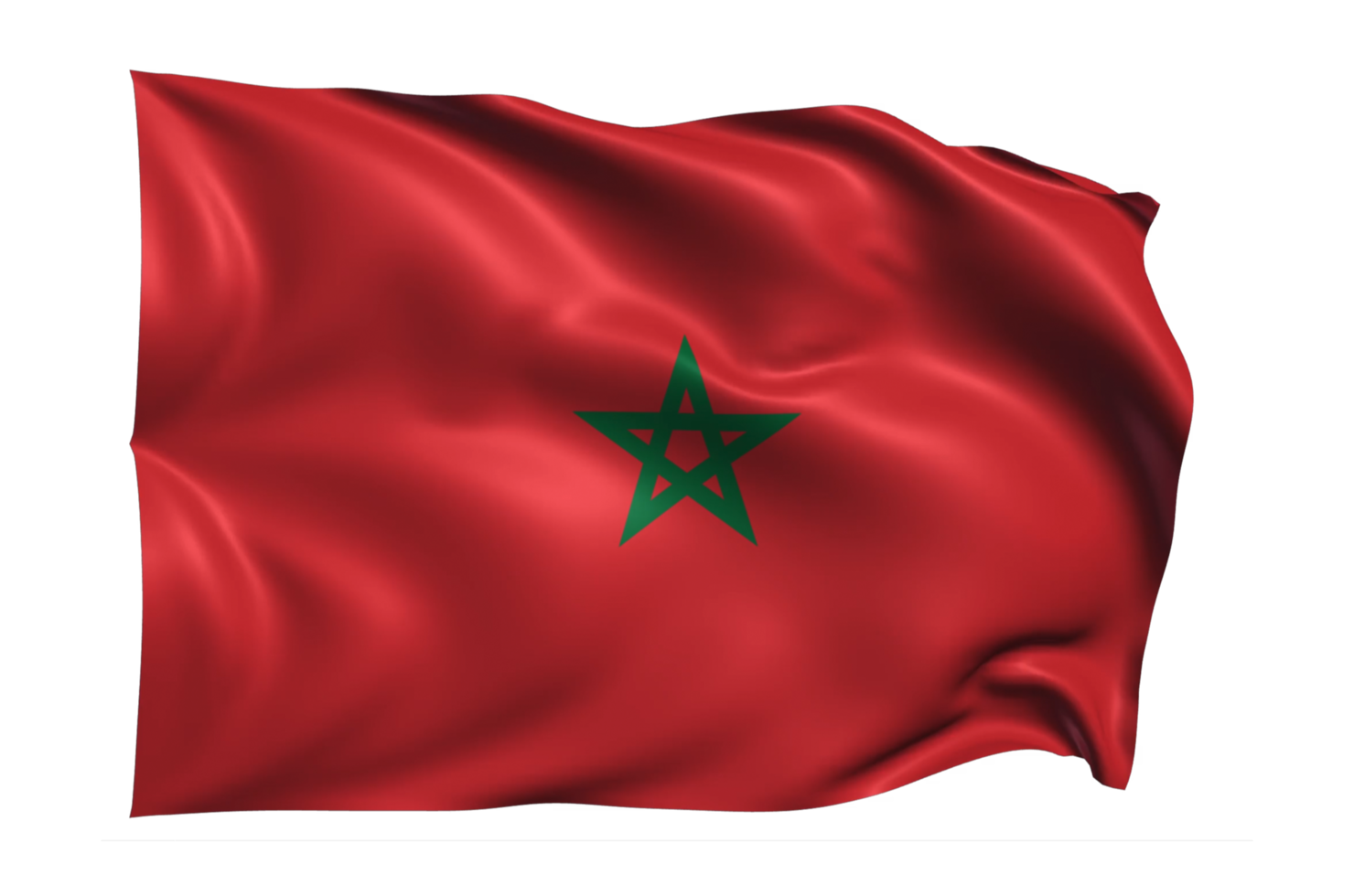 Morocco Waving flag Realistic Transparent Background png