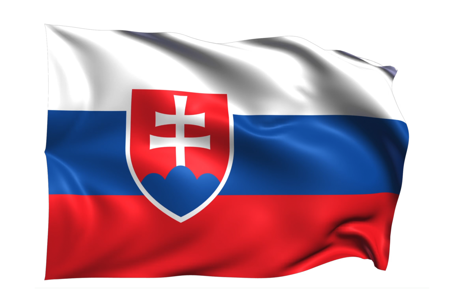 Slovakia Waving flag Realistic Transparent Background png