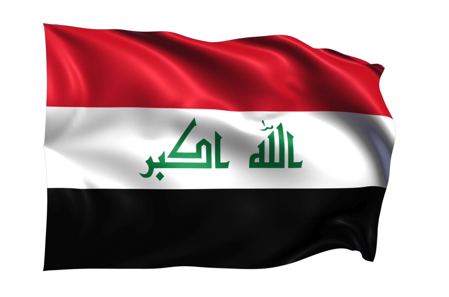 irak ondeando la bandera fondo transparente realista png