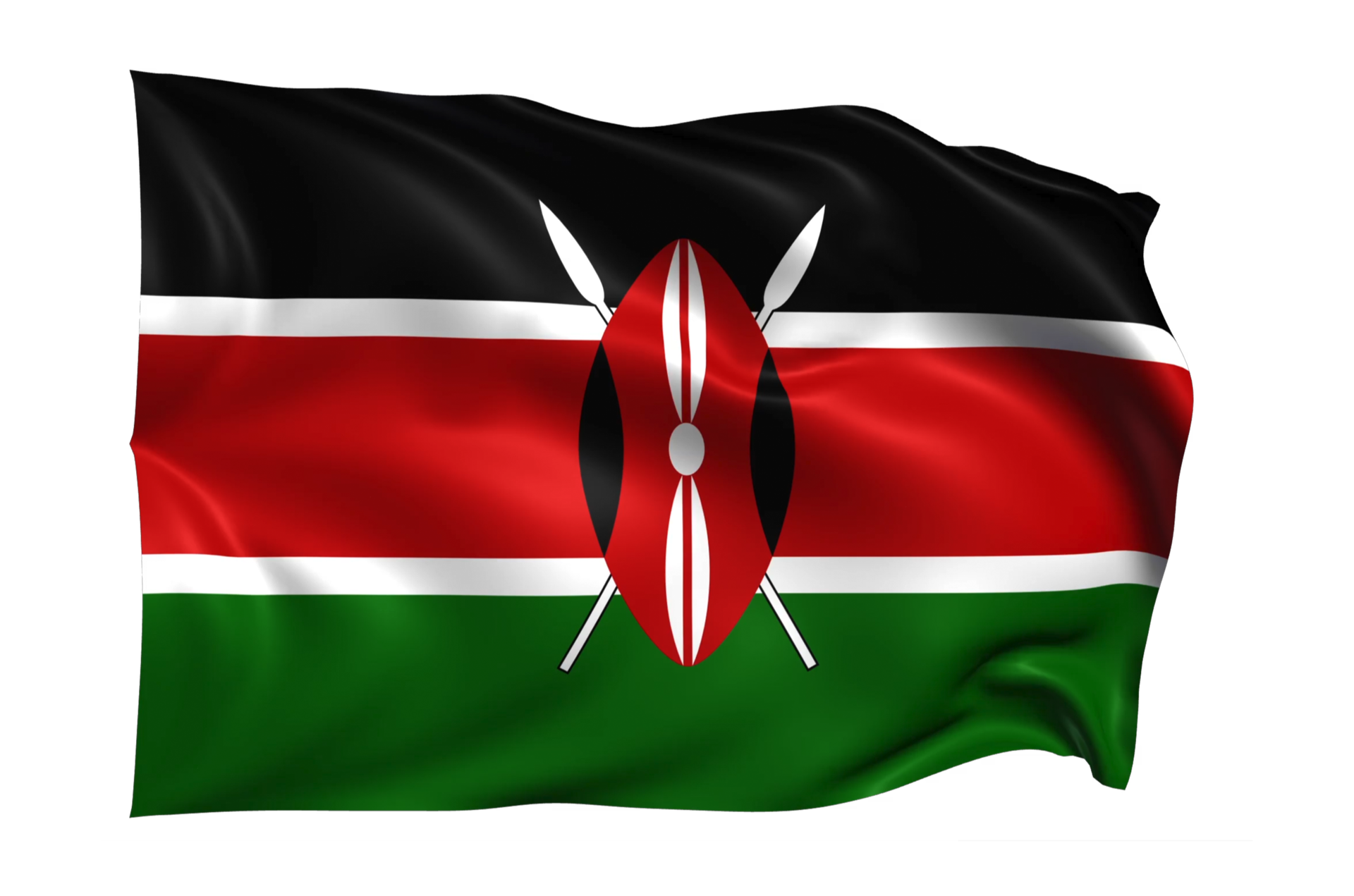 Kenya Waving flag Realistic Transparent Background 15309545 PNG