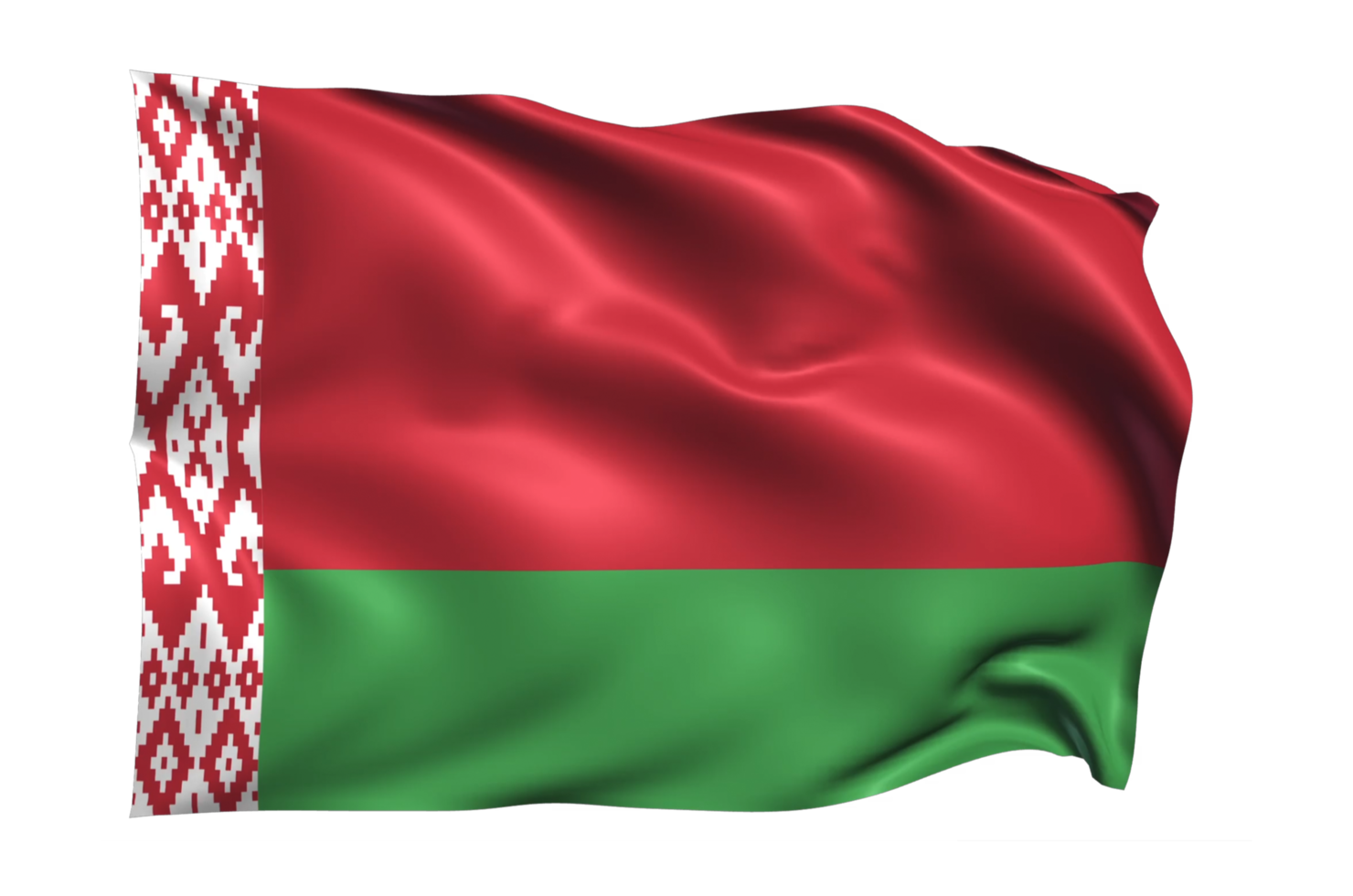 Belarus Waving flag Realistic Transparent Background png