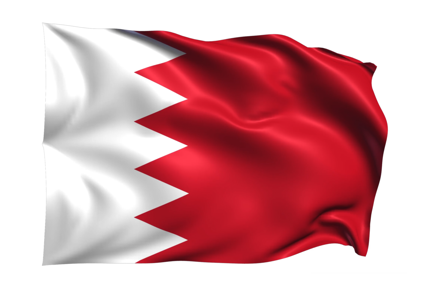 Bahrain Waving flag Realistic Transparent Background png