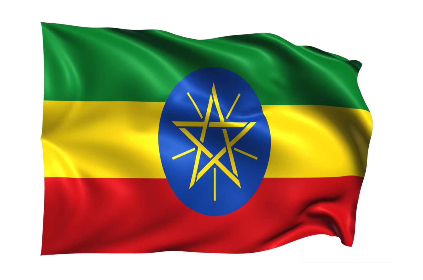 ethiopie agitant le drapeau fond transparent réaliste png