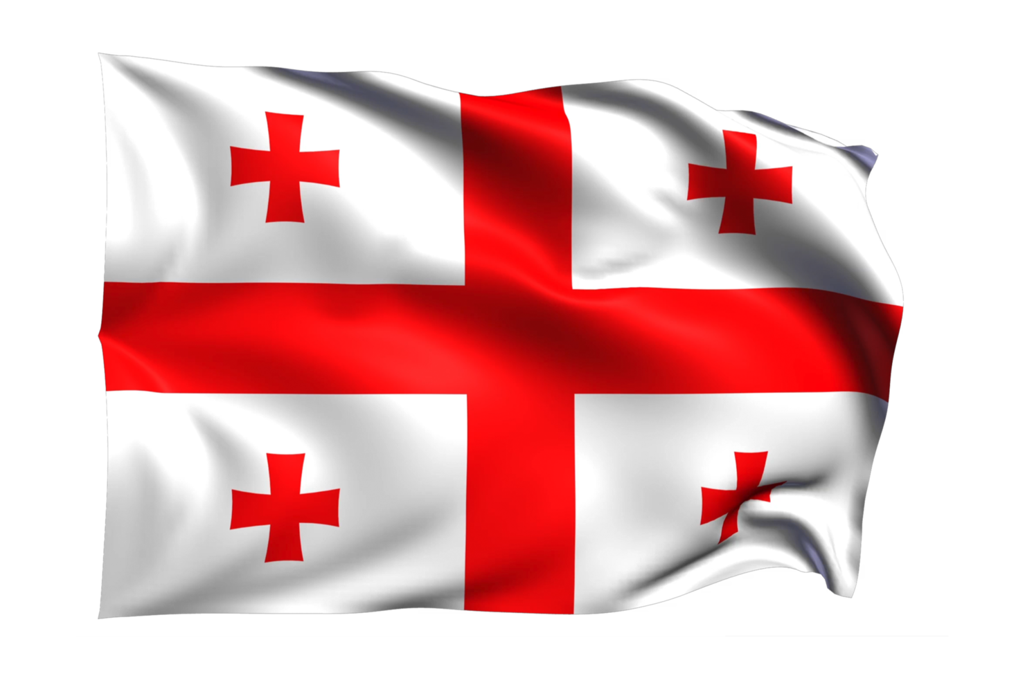 Georgia Waving flag Realistic Transparent Background png