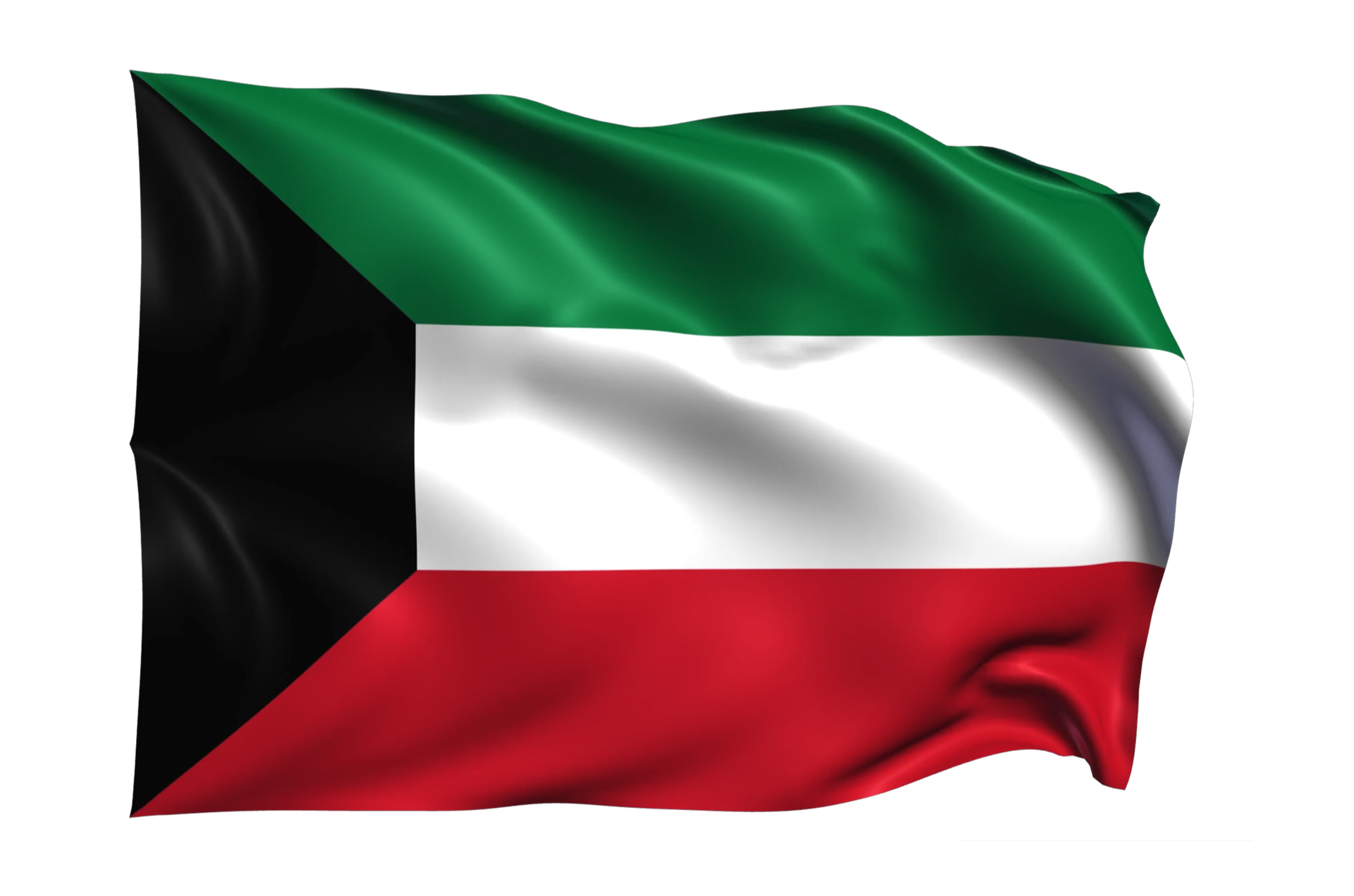 Kuwait Waving flag Realistic Transparent Background 15309564 PNG
