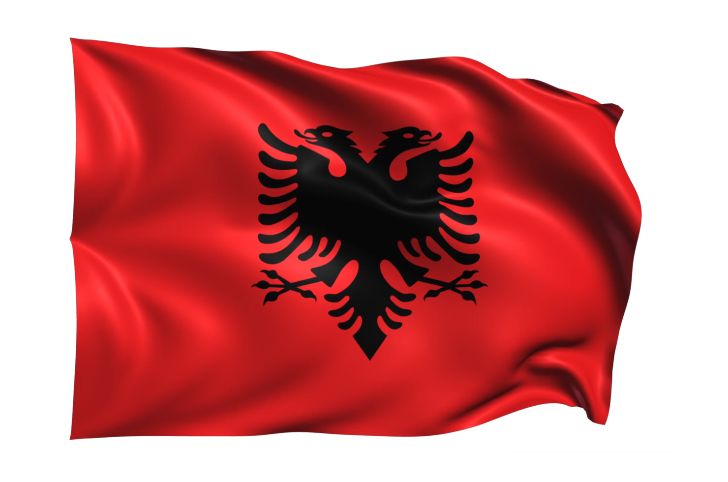 Albania Waving flag Realistic Transparent Background png