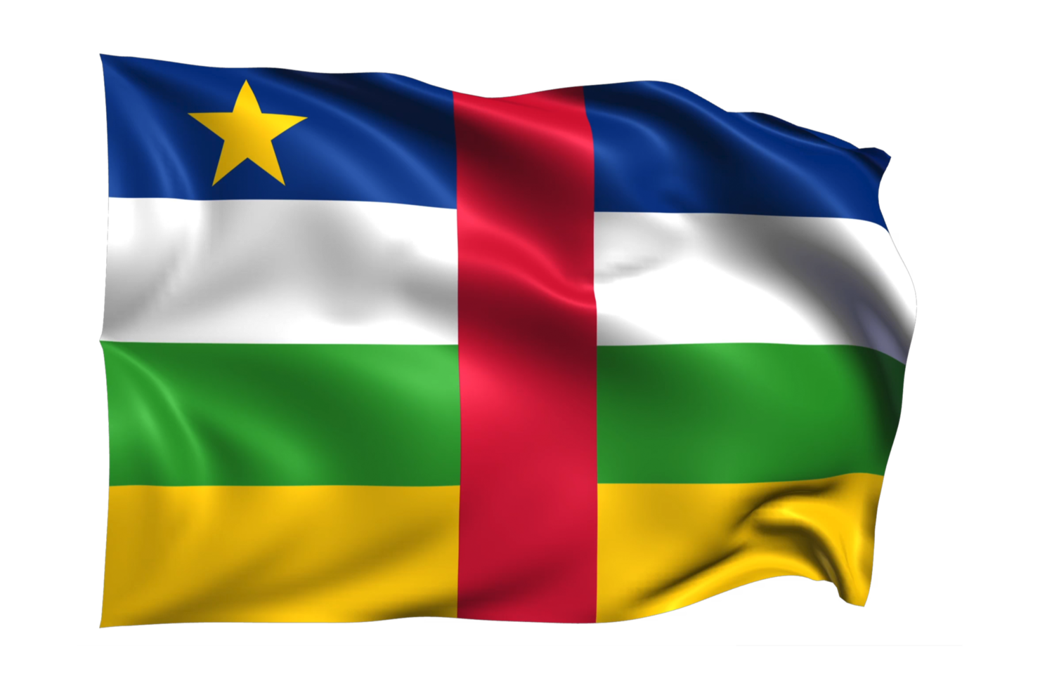 centraal Afrikaanse republiek golvend vlag realistisch transparant achtergrond png