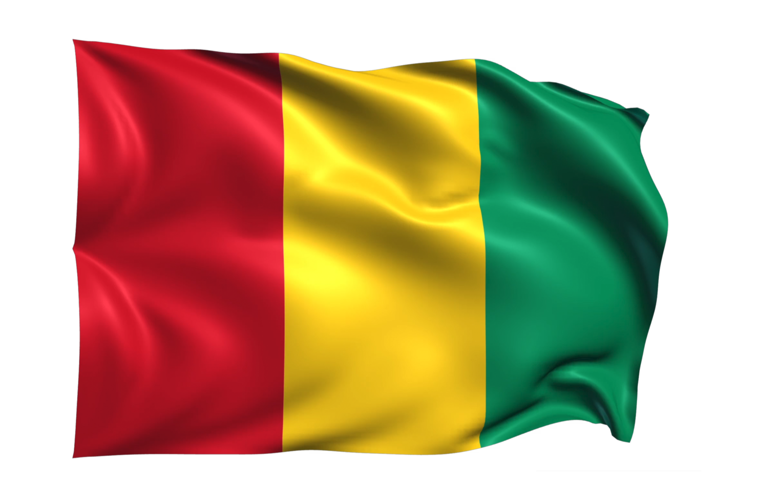 Guinea Waving flag Realistic Transparent Background png