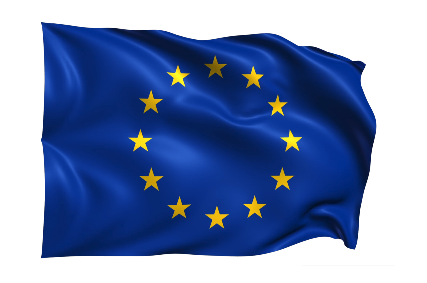 Europese unie golvend vlag realistisch transparant achtergrond png