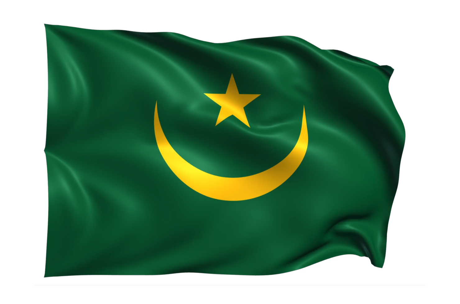 mauritania ondeando bandera fondo transparente realista png