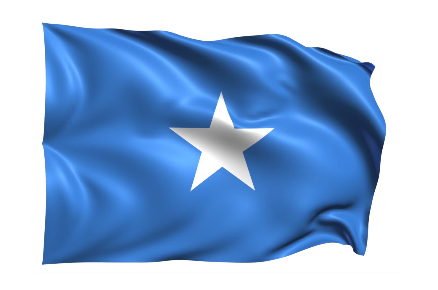 Somalia Waving flag Realistic Transparent Background png