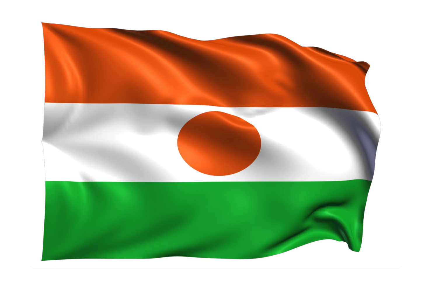 Niger Waving flag Realistic Transparent Background png