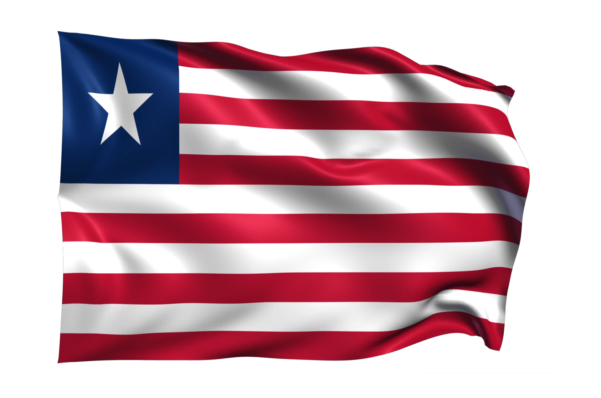 Liberia Waving flag Realistic Transparent Background 15309591 PNG