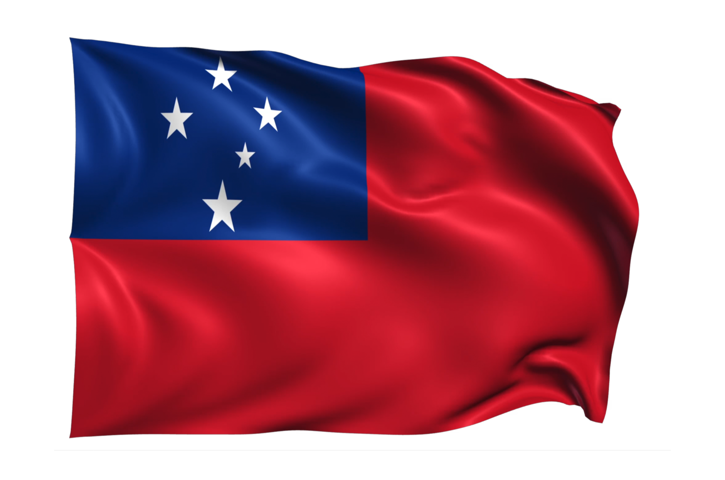 Samoa Waving flag Realistic Transparent Background png