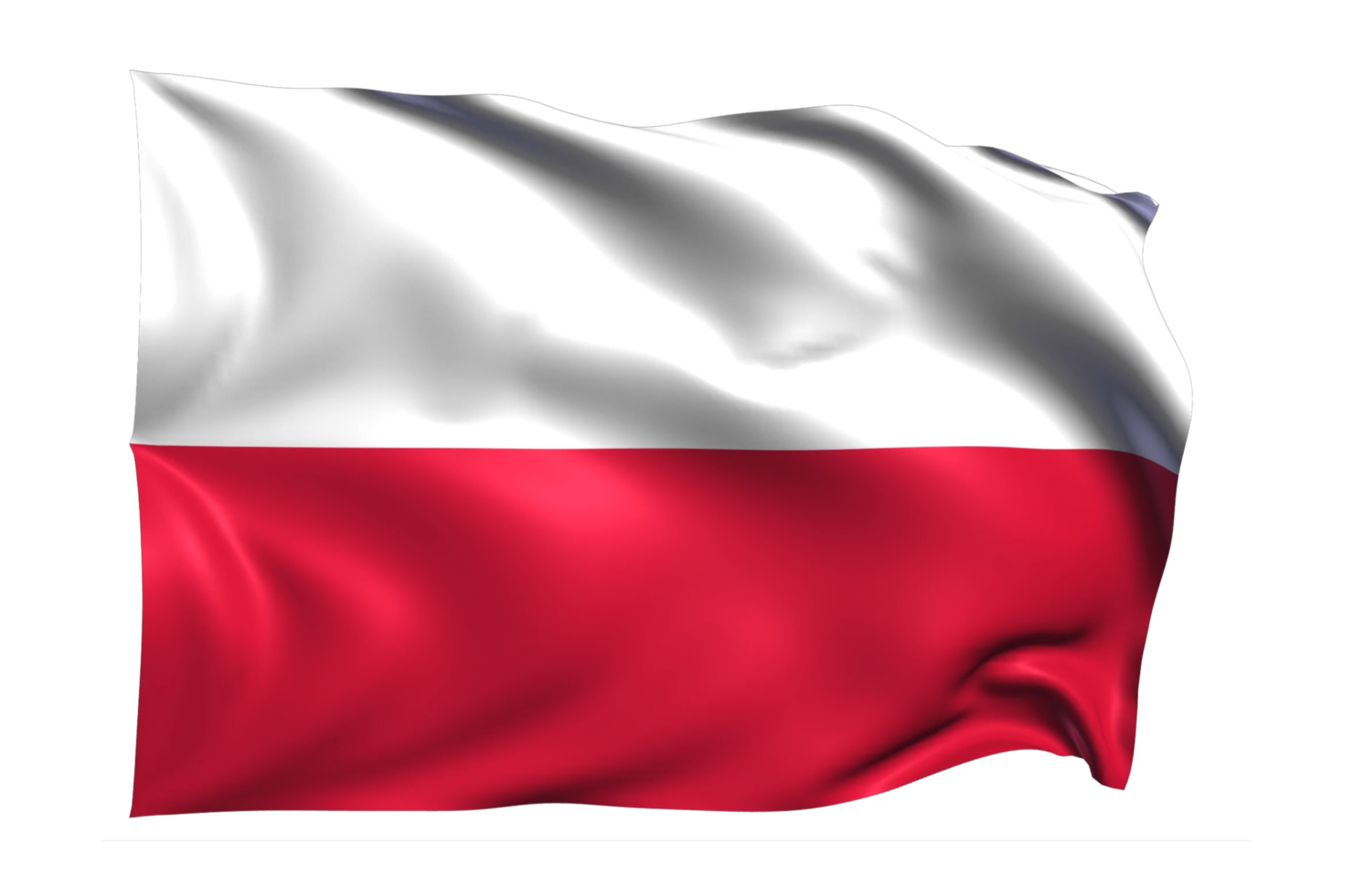 Poland Waving flag Realistic Transparent Background png