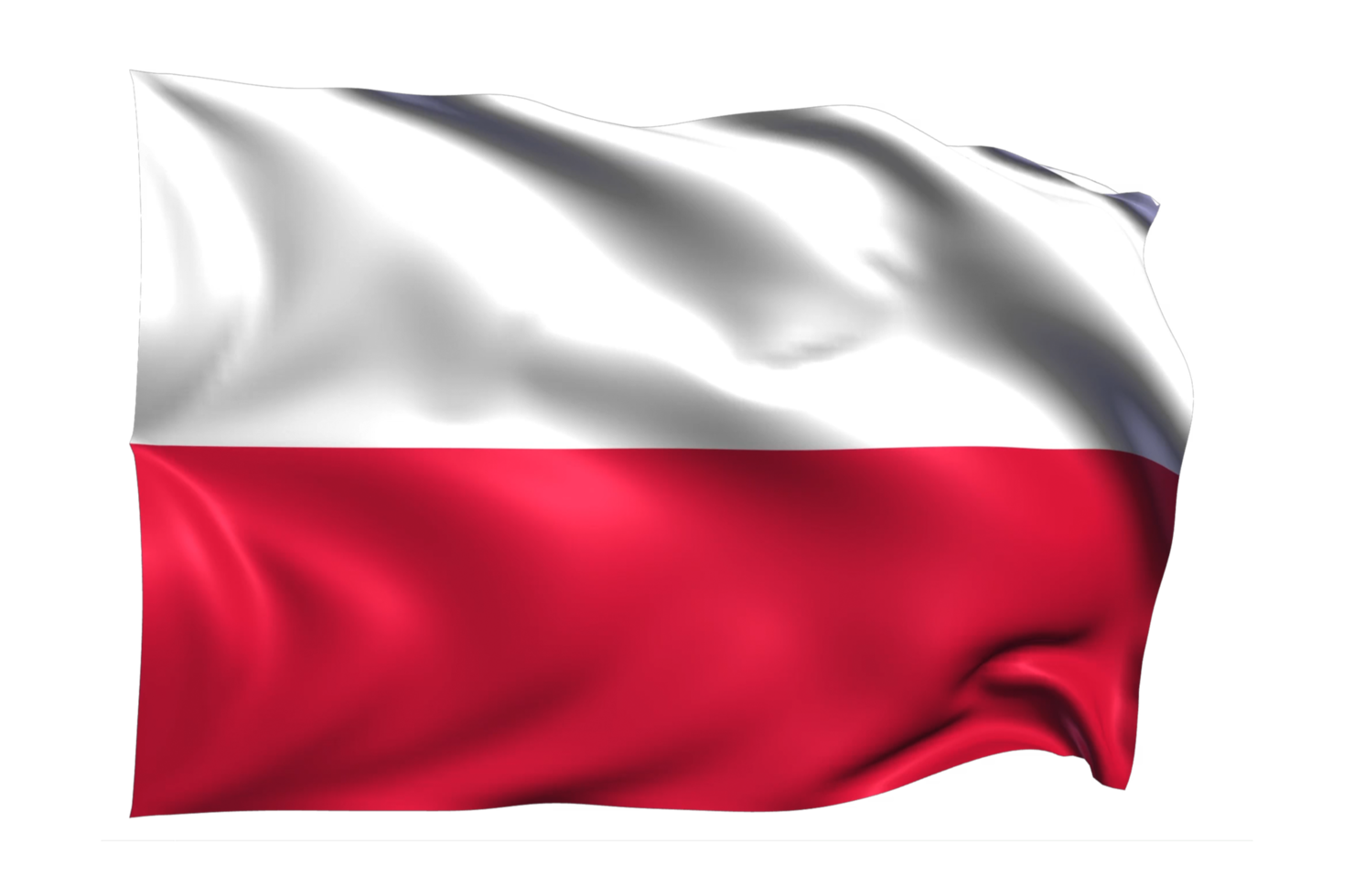 Poland Waving flag Realistic Transparent Background png