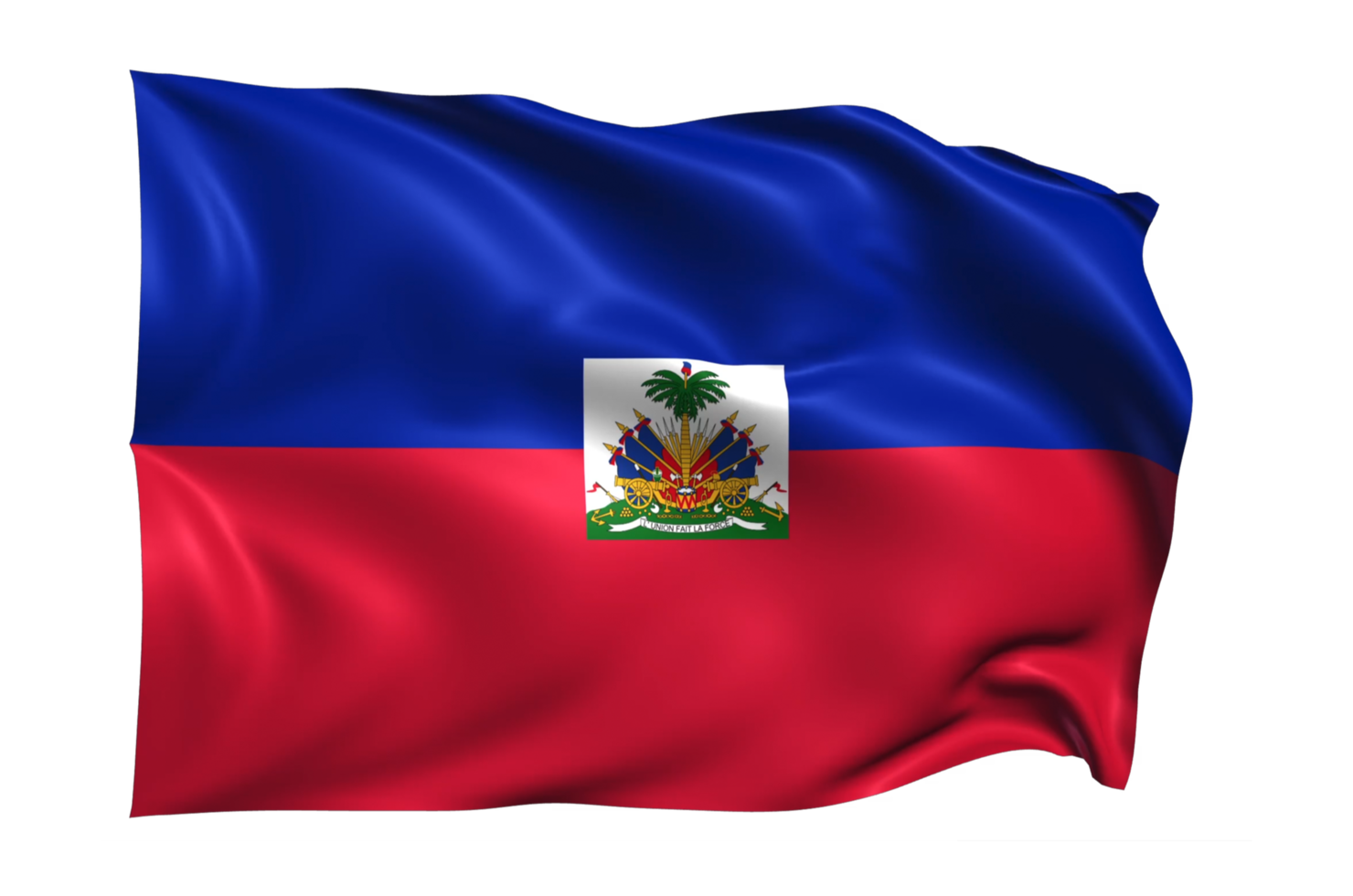 Haïti golvend vlag realistisch transparant achtergrond png