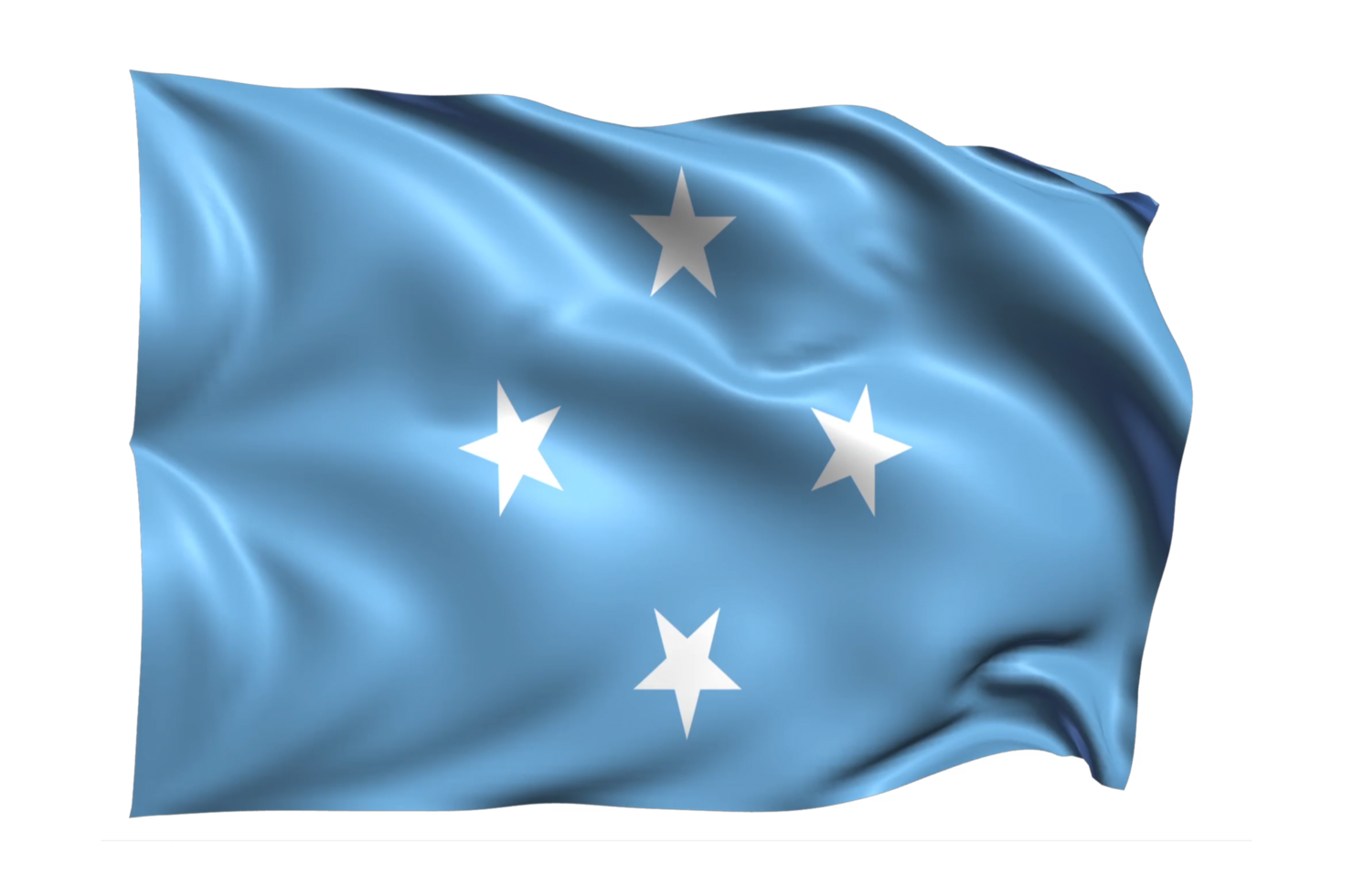 Micronesia Waving flag Realistic Transparent Background png
