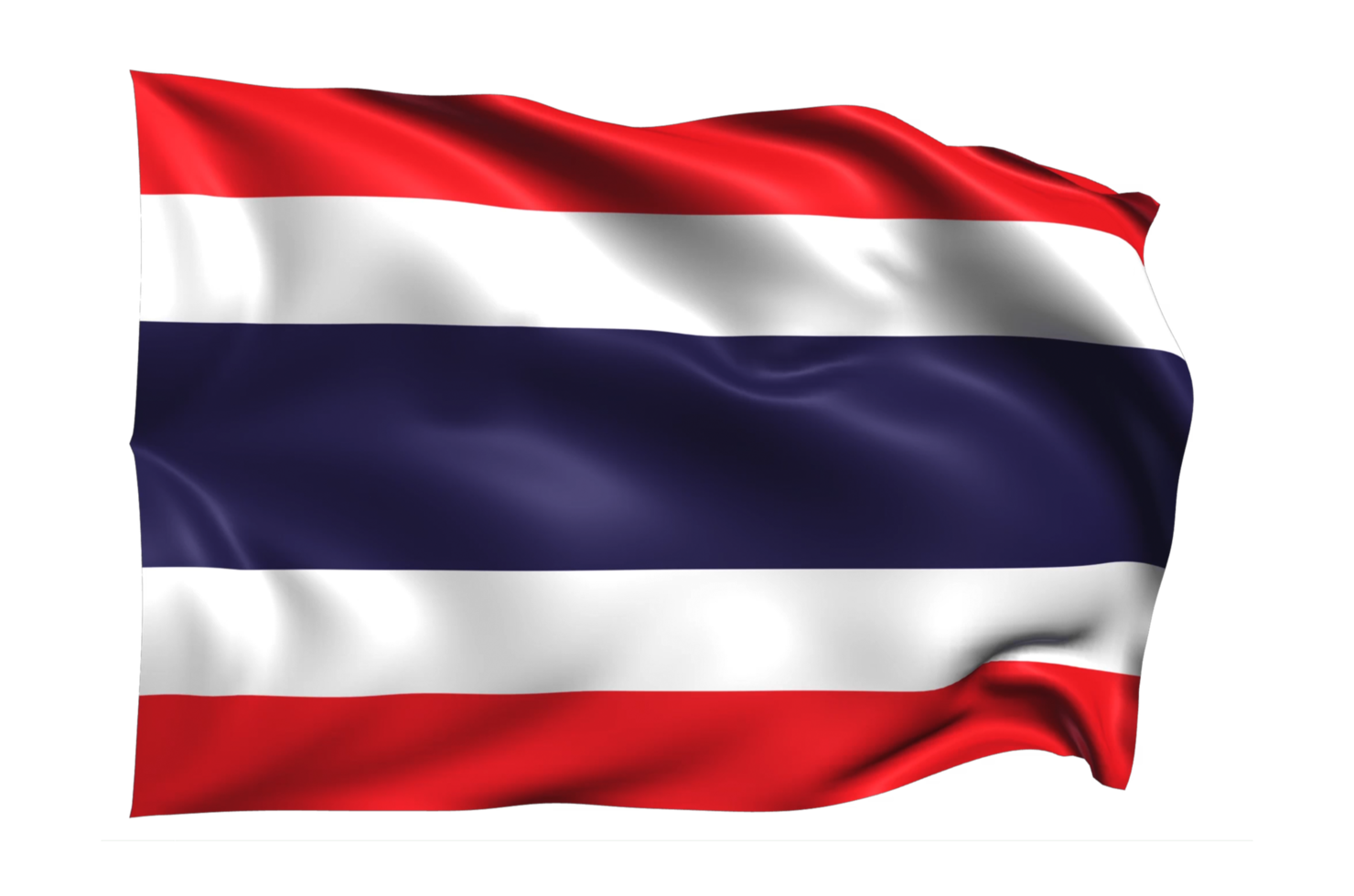 Thailand Waving flag Realistic Transparent Background png