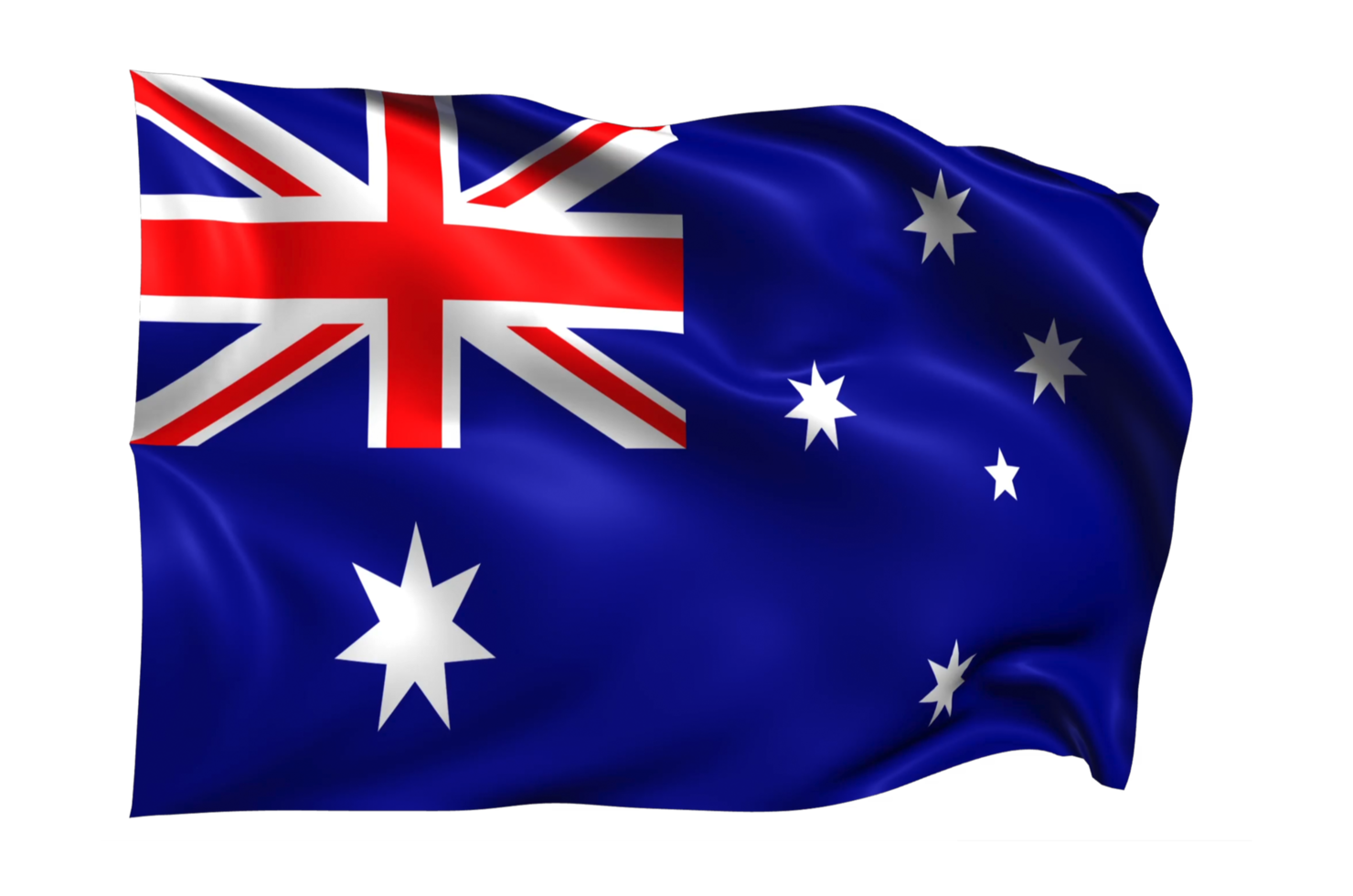 Australia Waving flag Realistic Transparent Background png