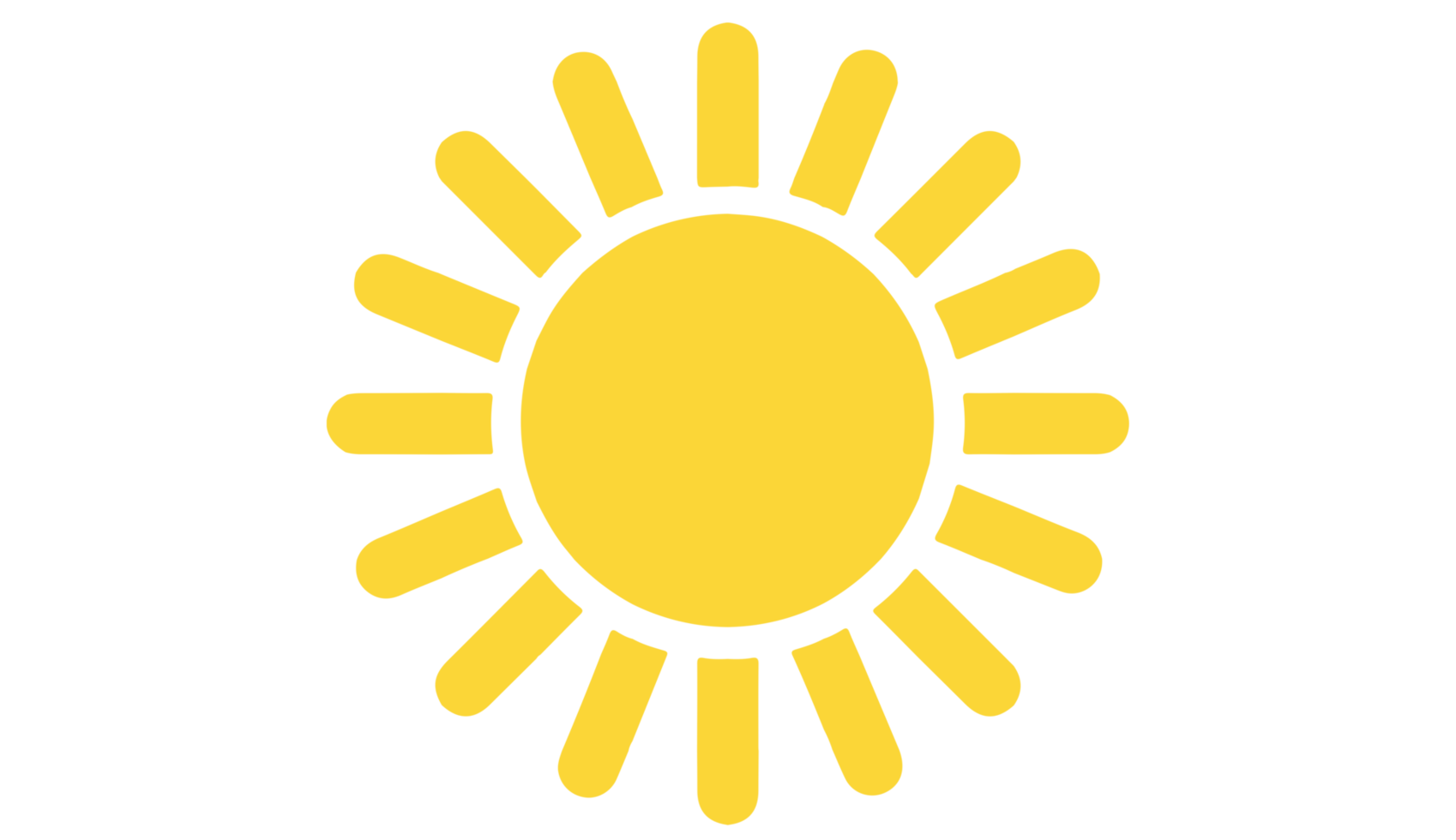 soleil sur fond transparent png