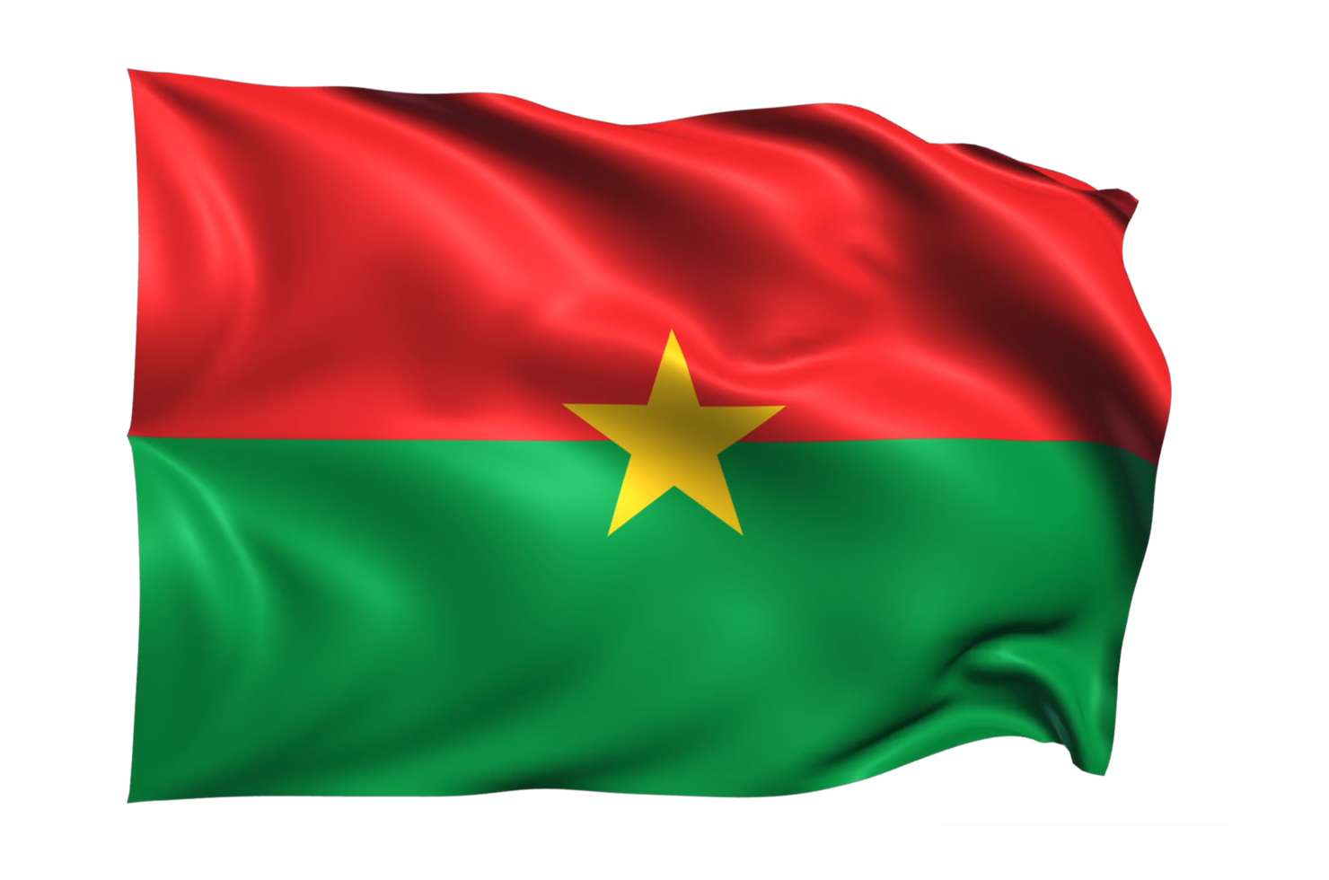 burkina faso agitando a bandeira fundo transparente realista png