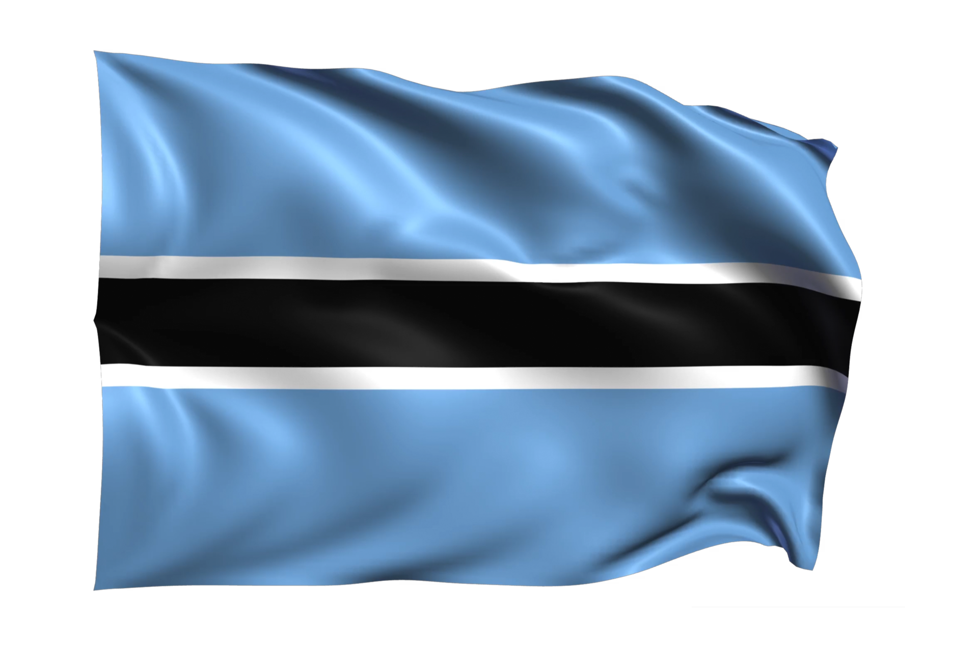 Botswana agitando bandiera realistico trasparente sfondo 15309630 PNG