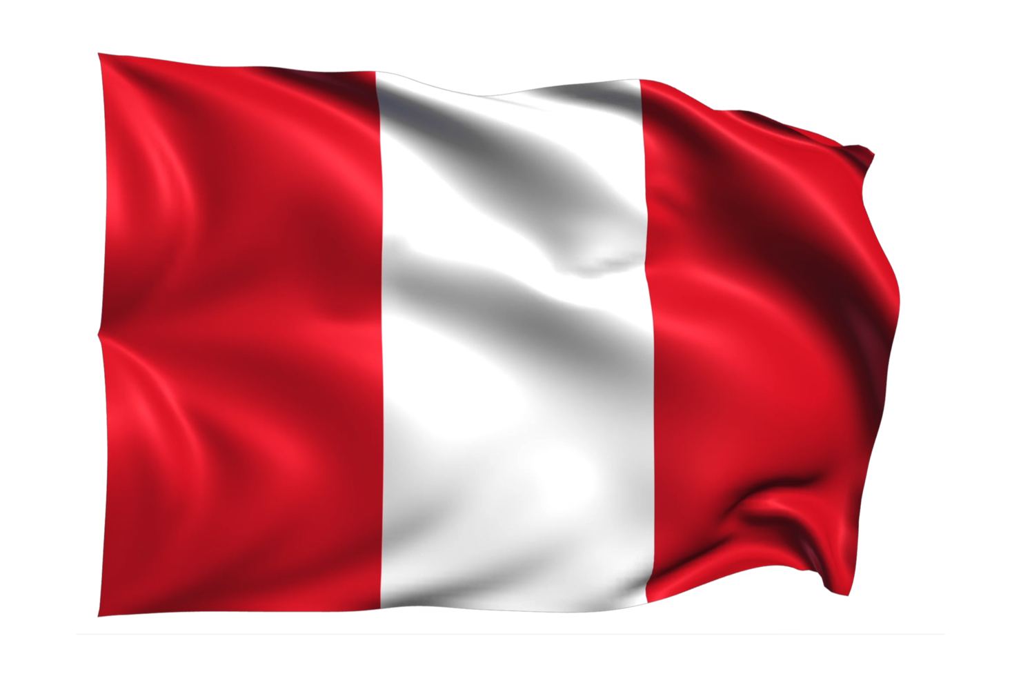 Peru Waving flag Realistic Transparent Background png