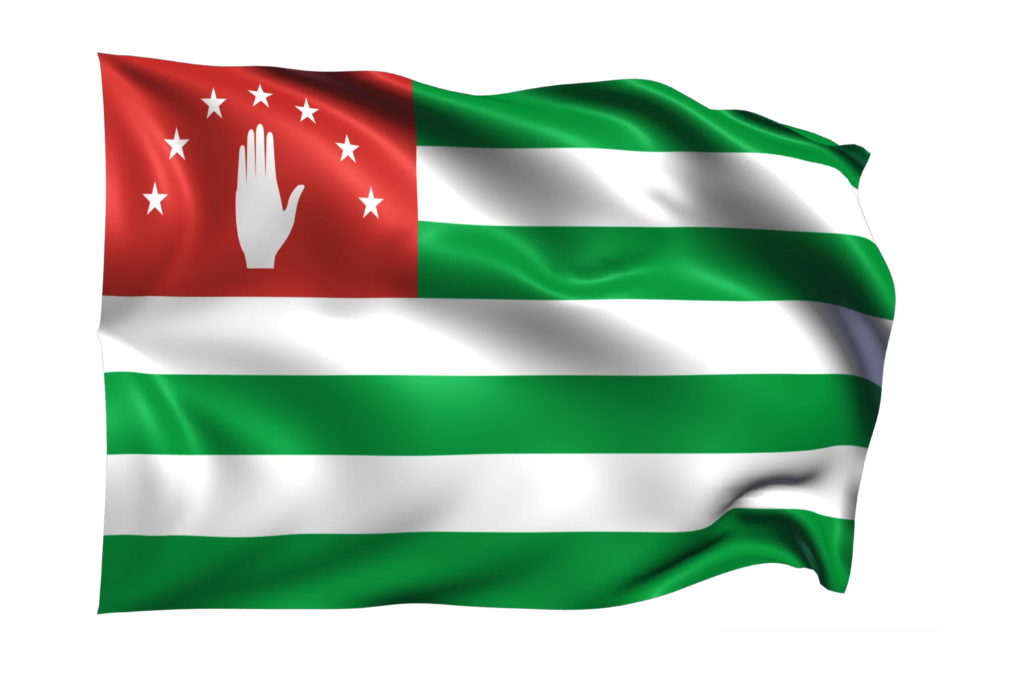 Abkhazia Waving flag Realistic Transparent Background png