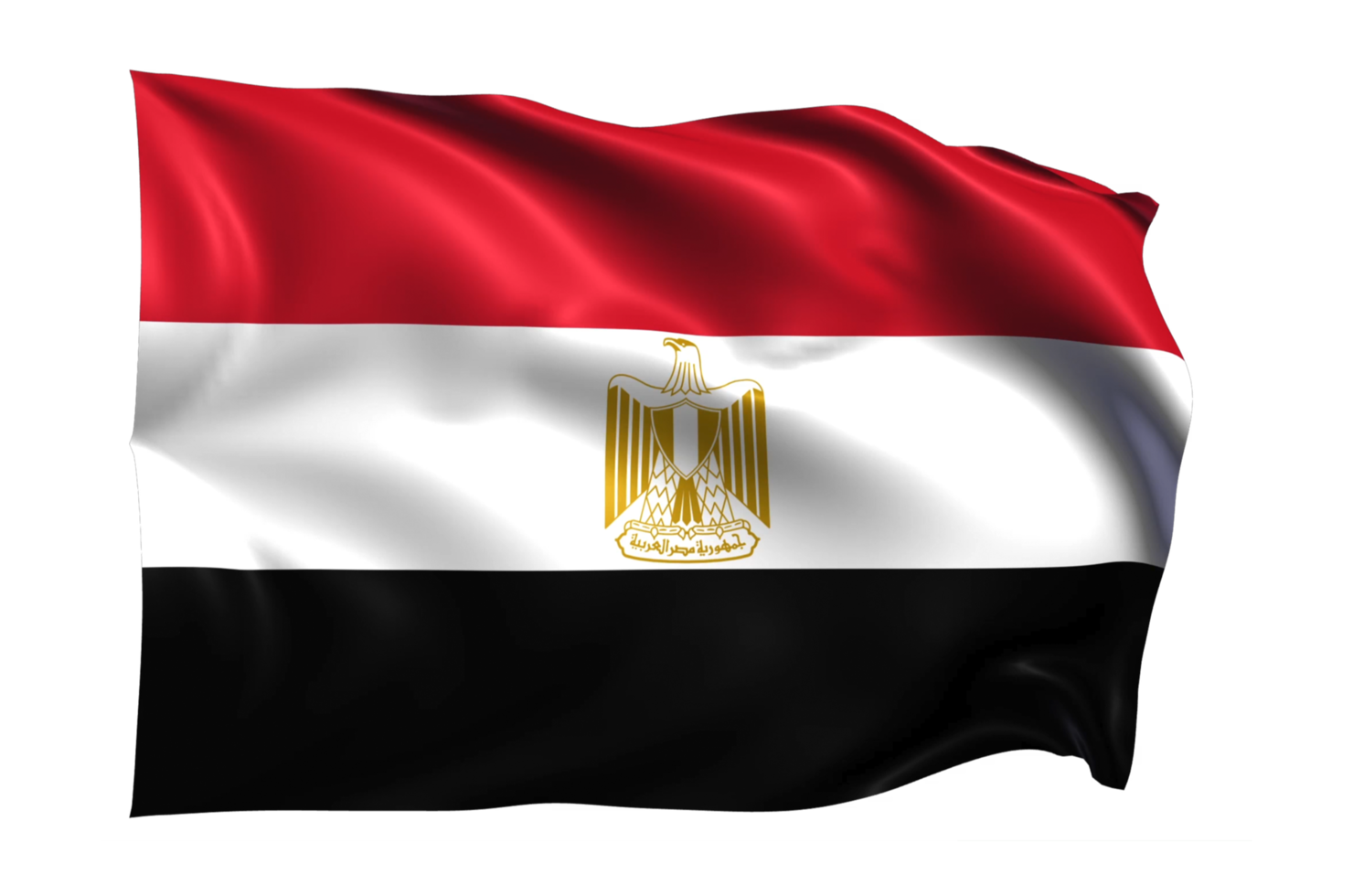 Egypt Waving flag Realistic Transparent Background png