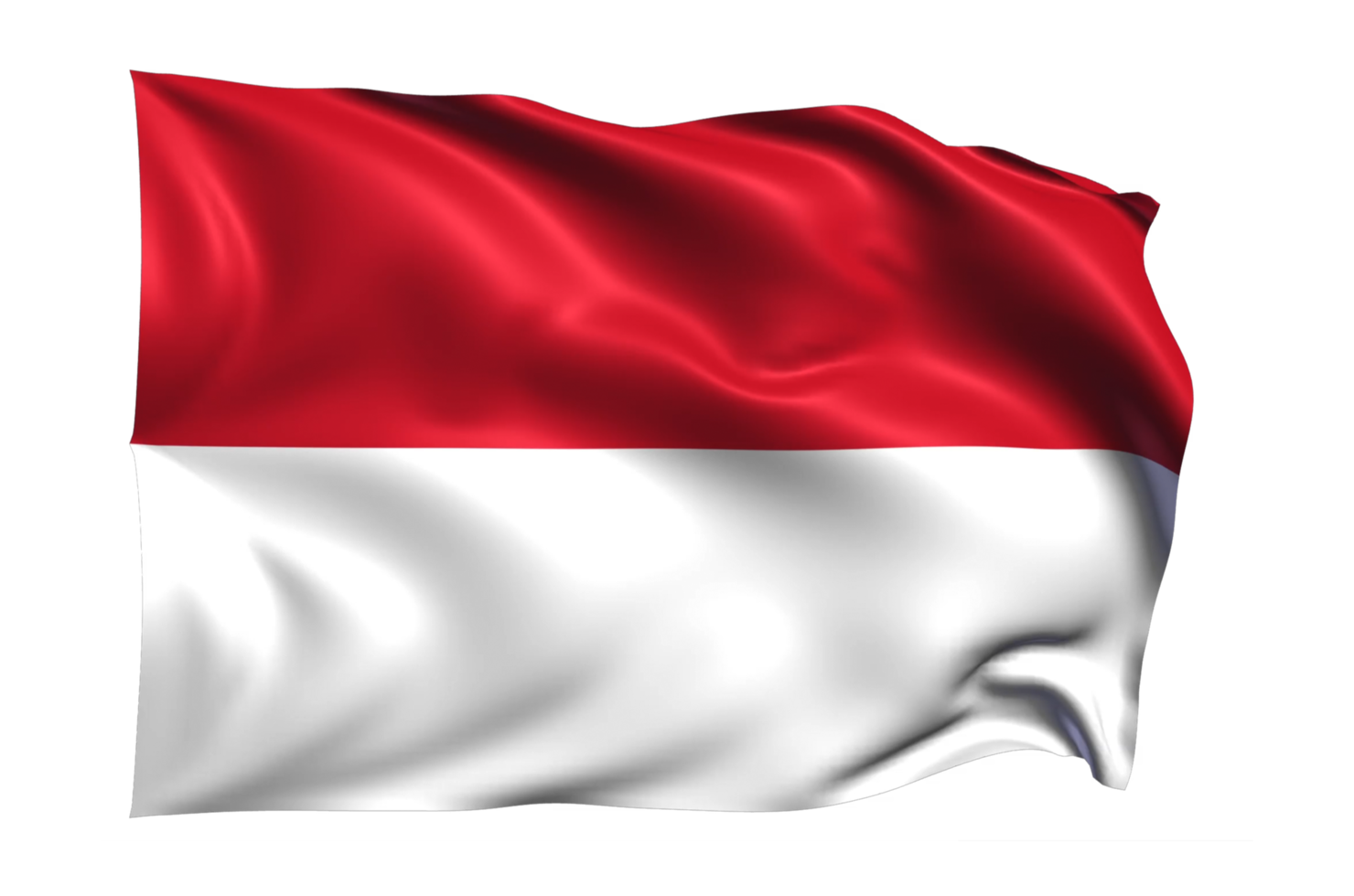 Indonesia Waving flag Realistic Transparent Background png