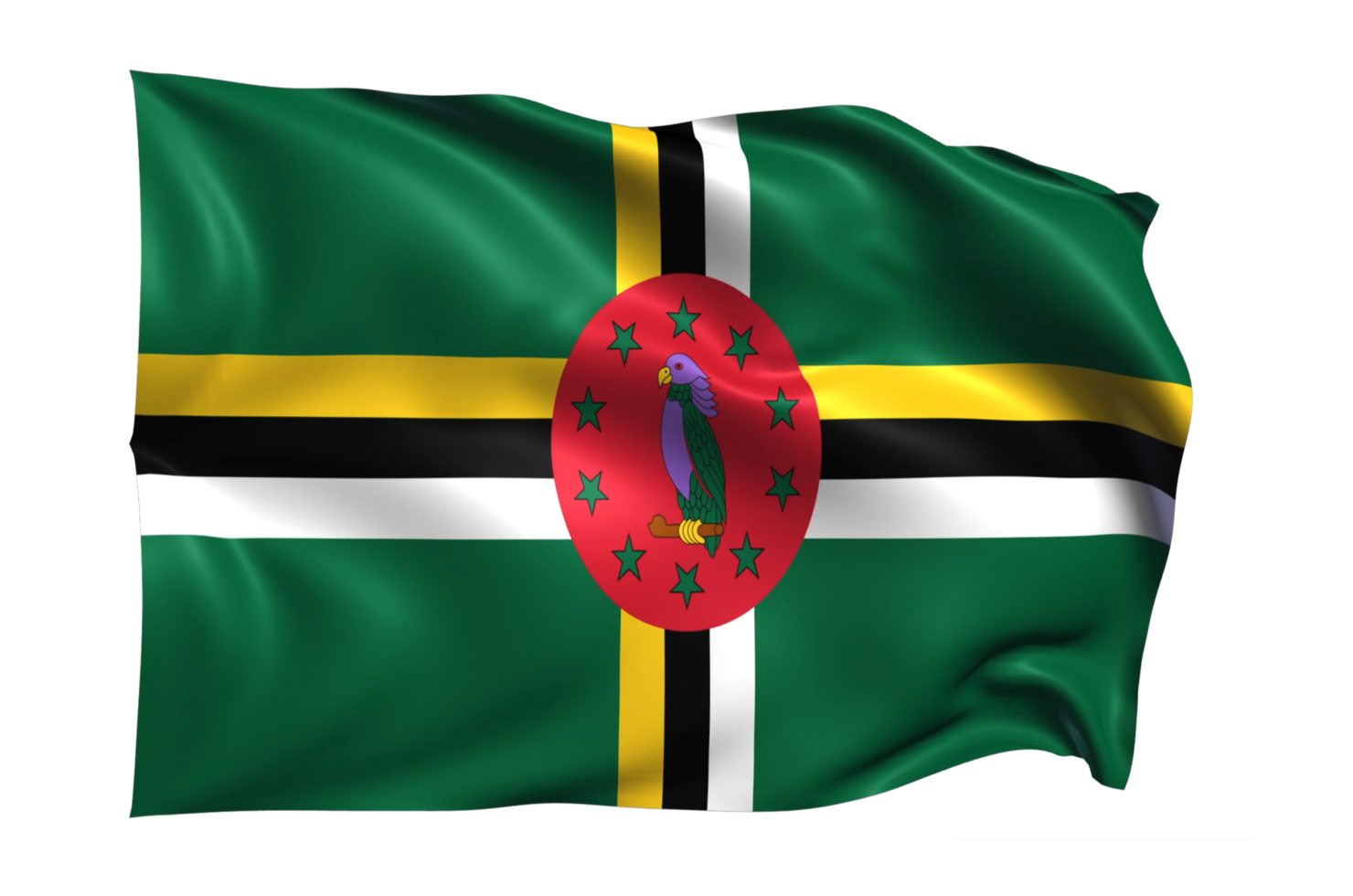 dominica wehende flagge realistischer transparenter hintergrund png