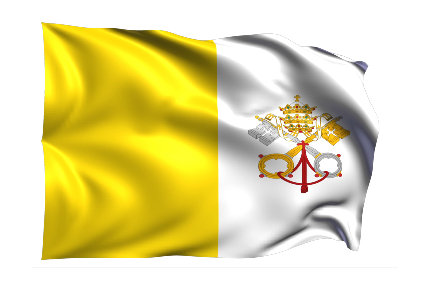 cidade do vaticano acenando bandeira fundo transparente realista png